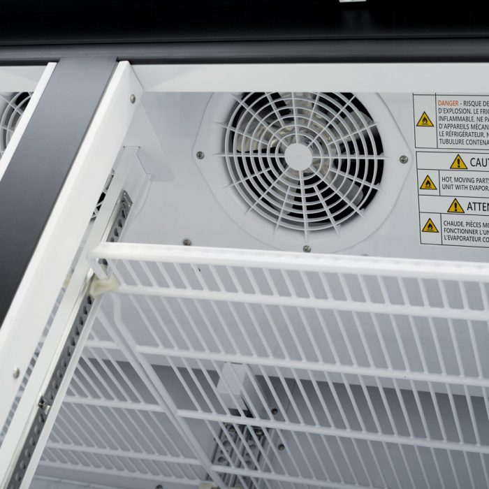 Turbo Air TGF-49F-N 2 Door Swing Style Glass Merchandiser Freezer, White, 39.8 Cu. Ft.