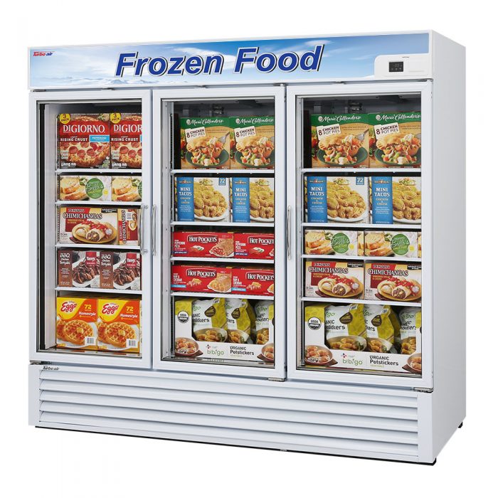 Turbo Air TGF-72F-N 3 Door Swing Style Glass Merchandiser Freezer, White