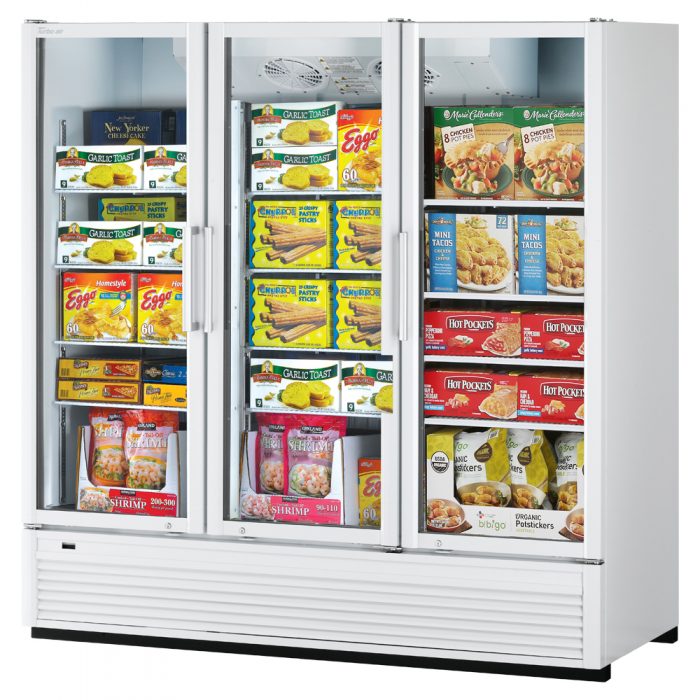 Turbo Air TGF-72SDH-N 3 Door Swing Style Glass Merchandiser Freezer, Full Height, 62.2 Cu. Ft.