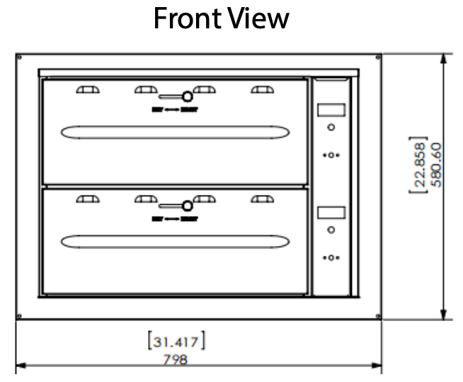 Prepline BDW2 Double Built-in Stainless Steel Drawer Warmer- 900W, 120V
