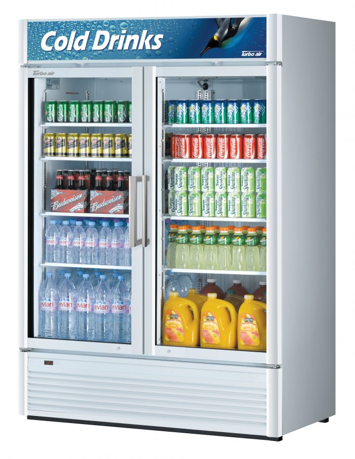 Turbo Air TGM-47SD-N 2 Door Swing Style Glass Merchandiser Refrigerator, 41.7 Cu. Ft.