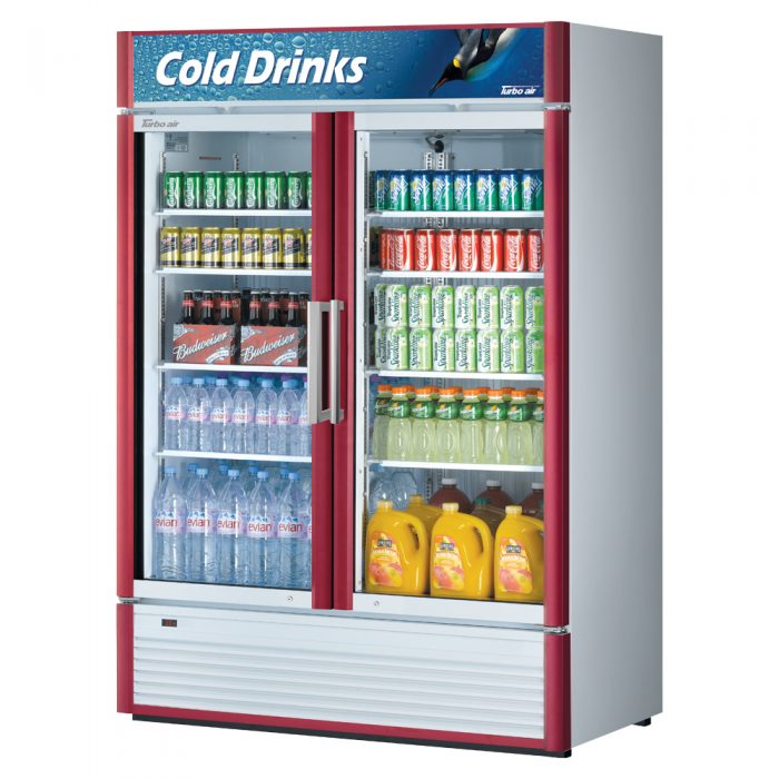 Turbo Air TGM-47SD-N 2 Door Swing Style Glass Merchandiser Refrigerator, 41.7 Cu. Ft.