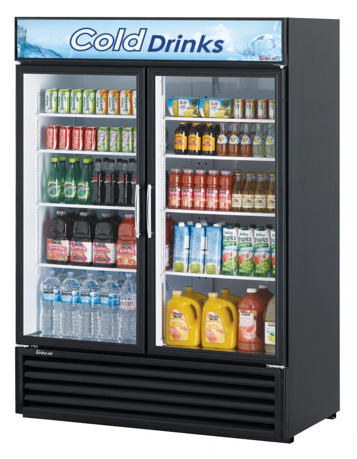 Turbo Air TGM-50RS-N 2 Door Swing Style Glass Merchandiser Refrigerator, White, 45.9 Cu. Ft.