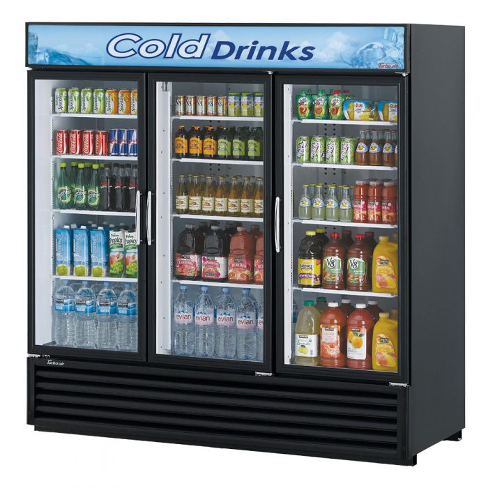 Turbo Air TGM-72RS-N 3 Door Swing Style Glass Merchandiser Refrigerator, White, 67.9 Cu. Ft.