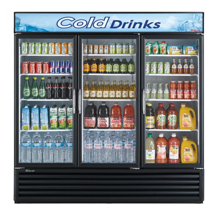 Turbo Air TGM-72RS-N 3 Door Swing Style Glass Merchandiser Refrigerator, White, 67.9 Cu. Ft.