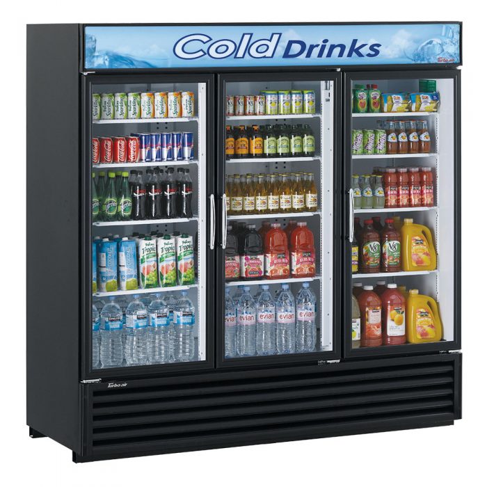 Turbo Air TGM-72RS-N 3 Door Swing Style Glass Merchandiser Refrigerator, White, 67.9 Cu. Ft.