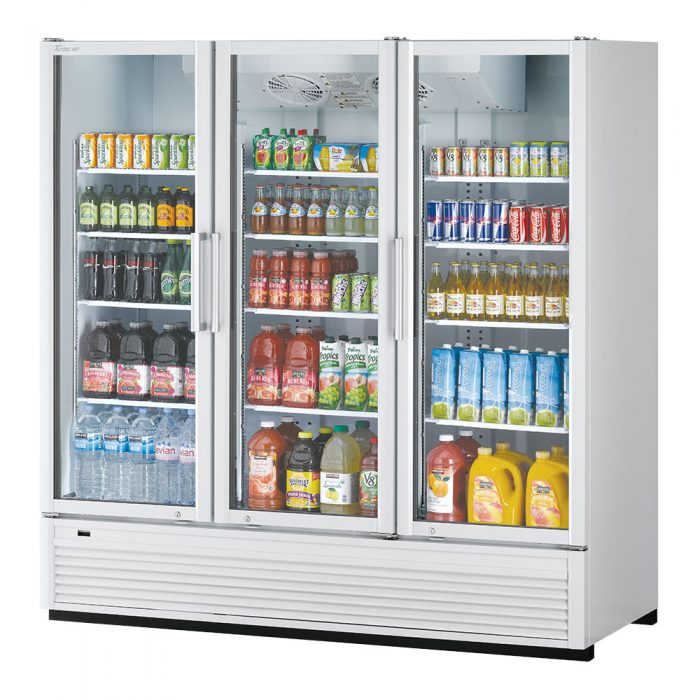 Turbo Air TGM-72SDH-N 3 Door Swing Style Glass Merchandiser Refrigerator, Full Height, 70.4 Cu. Ft.