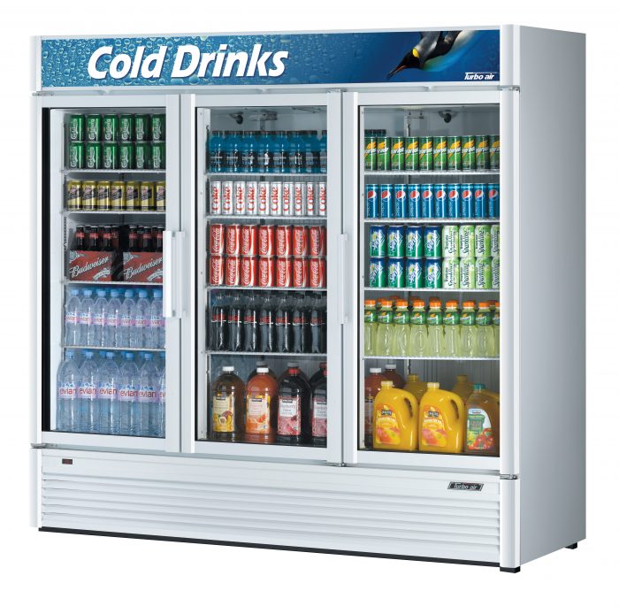 Turbo Air TGM-72SD-N 3 Door Swing Style Glass Merchandiser Refrigerator, 67.9 Cu. Ft.