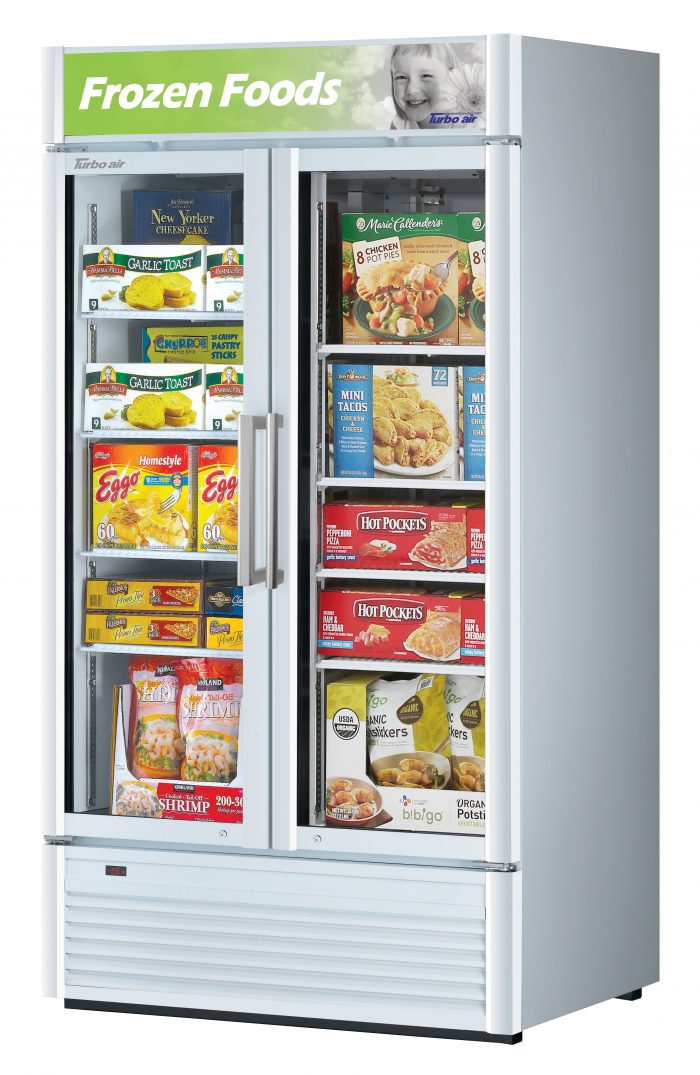 Turbo Air TGF-35SD-N 2 Door Swing Glass Merchandiser Freezer, 28.4 Cu. Ft.