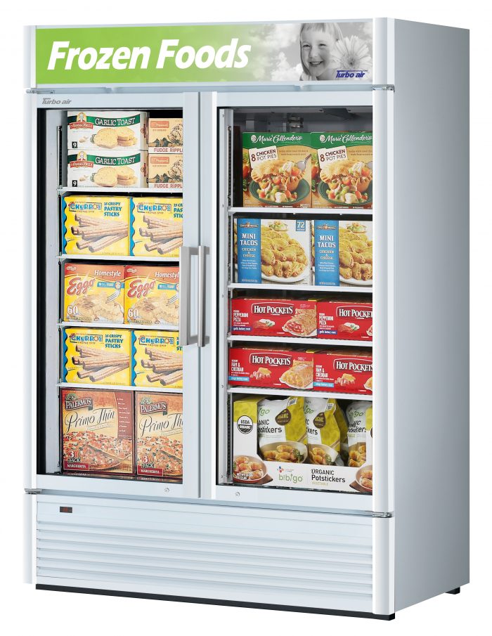 Turbo Air TGF-47SD-N 2 Door Swing Glass Merchandiser Freezer, 39 Cu. Ft.