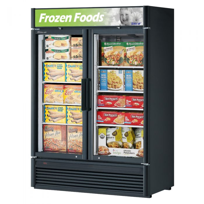 Turbo Air TGF-47SD-N 2 Door Swing Glass Merchandiser Freezer, 39 Cu. Ft.