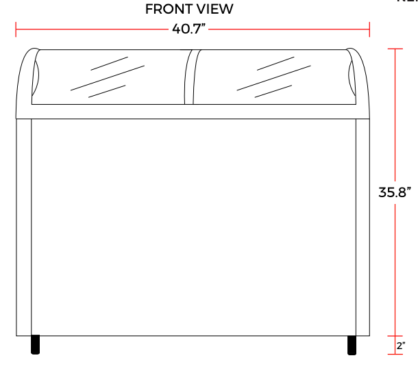 Coldline CA265 41" Curved Sliding Glass Top Lid Display Freezer, 7 Cu. Ft