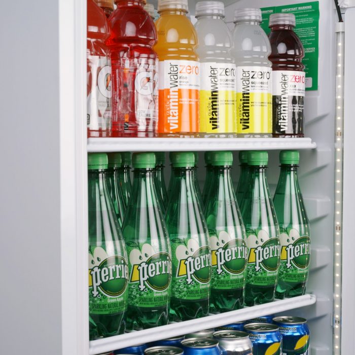 Turbo Air TGM-11RV-N6 1 Door Swing Glass Merchandiser Refrigerator, White with Black Framed Front, 10 Cu. Ft.