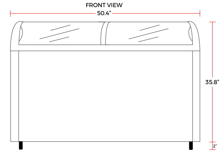 Coldline CA365 50" Curved Sliding Glass Top Lid Display Freezer, 10 Cu. Ft