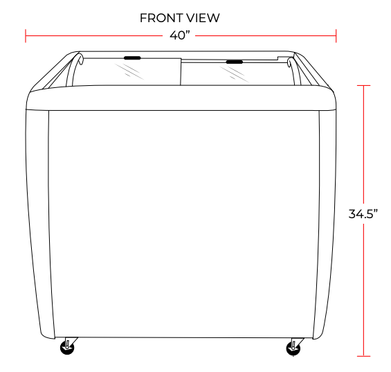 Coldline RI260 40" Flat Sliding Glass Top Lid Chest Freezer, 9.5 Cu. Ft.
