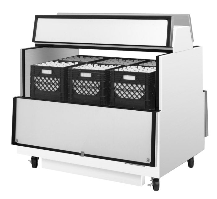 Turbo Air TMKC-49-2-WS-N6 49" Dual Sided Access Milk Cooler, White Coated Steel