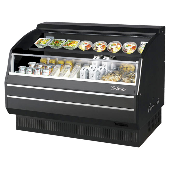 Turbo Air TOM-50LB-SP-N 50" Low Profile Horizontal Open Display Merchandiser, Solid Side Panel, Black, 9.8 Cu. Ft.