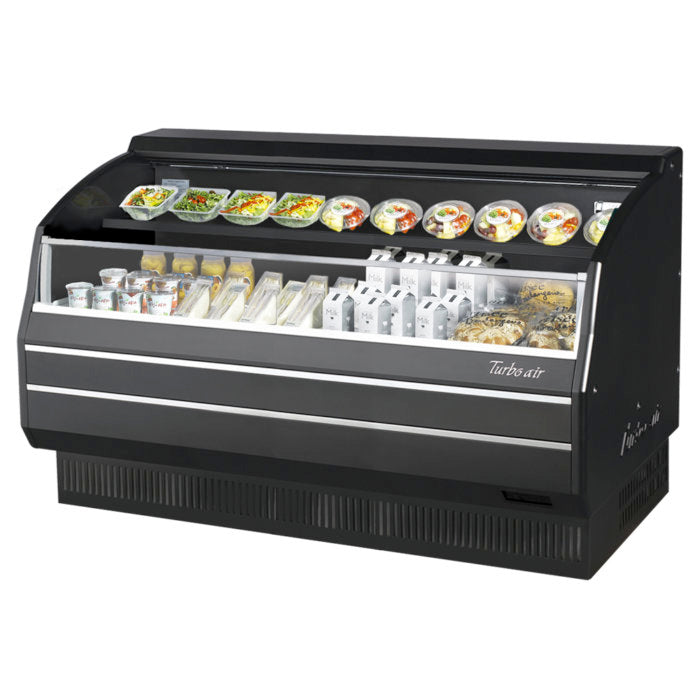 Turbo Air TOM-60LB-SP-N 63" Low Profile Horizontal Open Display Merchandiser, Solid Side Panel, Black