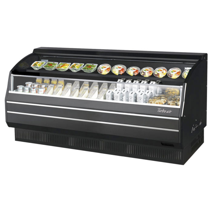 Turbo Air TOM-75LB-SP-N 75" Low Profile Horizontal Open Display Merchandiser, Solid Side Panel, Black, 14.8 Cu. Ft.