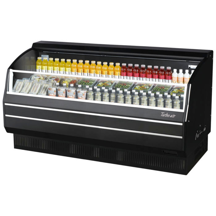 Turbo Air TOM-75SB-SP-N 75" Slim Line Horizontal Open Display Merchandiser, Solid Side Panel, Black, 13.5 Cu. Ft.