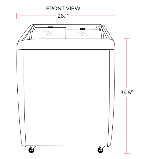 Coldline RI160 26" Flat Sliding Glass Top Lid Chest Freezer, 5.5 Cu. Ft.