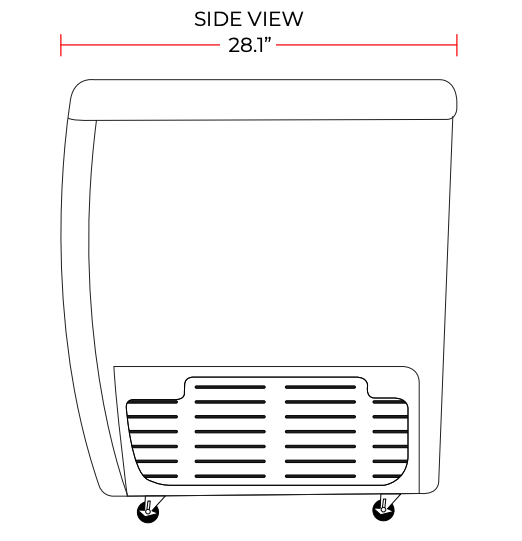 Coldline RI160 26" Flat Sliding Glass Top Lid Chest Freezer, 5.5 Cu. Ft.