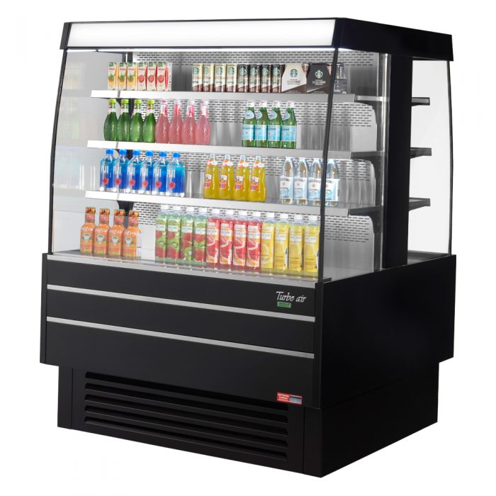Turbo Air TIOM-48SB-N 51-1/8" Square Type Double Unit Glass Side Panel - Black, 17.6 Cu. Ft.
