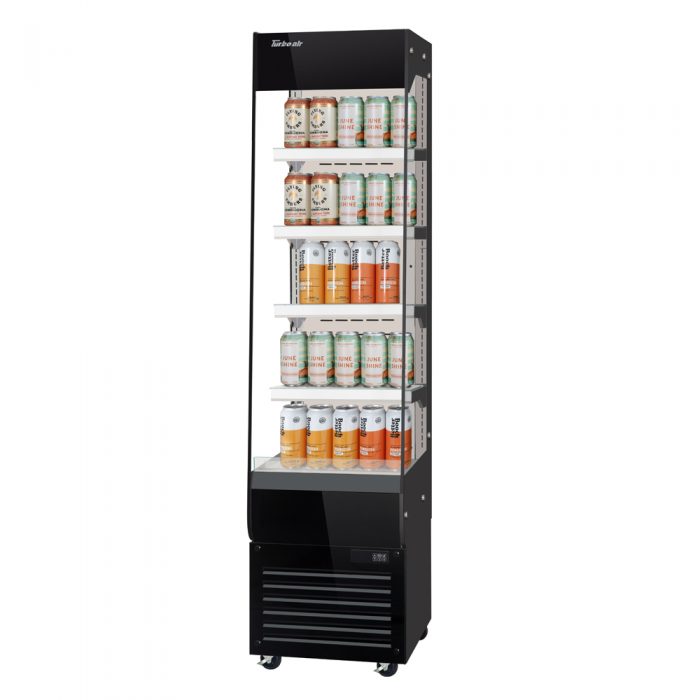 Turbo Air TOM20-75N-W(B) 20" Open Display Merchandiser, Vertical, Slim, White or Black, 4.8 Cu. Ft.