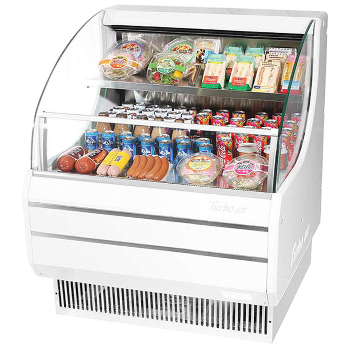 Turbo Air TOM-30LW(B)-N 28" Low Profile, Horizontal Open Display Merchandiser, White or Black, 5.1 Cu. Ft.