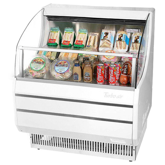 Turbo Air TOM-30SW(B)-N 28" Slim Line, Horizontal Open Display Merchandiser, White or Black, 4.7 Cu. Ft.
