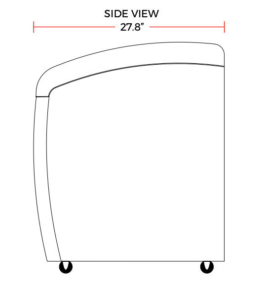 Coldline XS160 26" Curved Glass Top Display Ice Cream Freezer, 6.0 Cu. Ft.