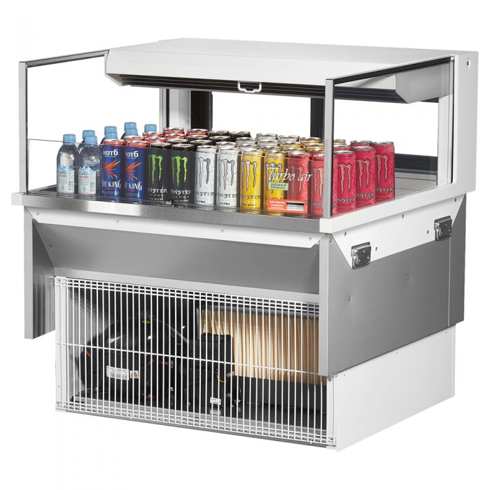 Turbo Air TOM-36L-UFD-W(B)-1SI-N 34-3/4" Low Profile Open Display Merchandiser, European Straight Style, 4.6 Cu. Ft.
