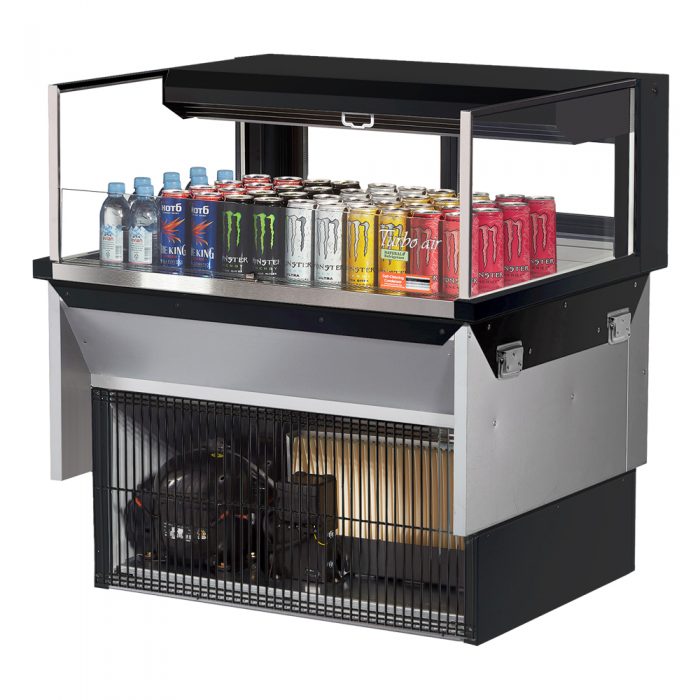 Turbo Air TOM-36L-UFD-W(B)-1SI-N 34-3/4" Low Profile Open Display Merchandiser, European Straight Style, 4.6 Cu. Ft.