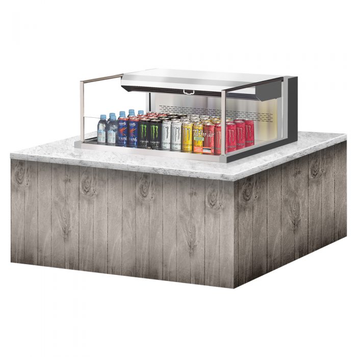 Turbo Air TOM-36L-UF-S-1SI-N 34-3/4" Low Profile Open Display Merchandiser, European Straight Style, Stainless Steel, 4.6 Cu. Ft.