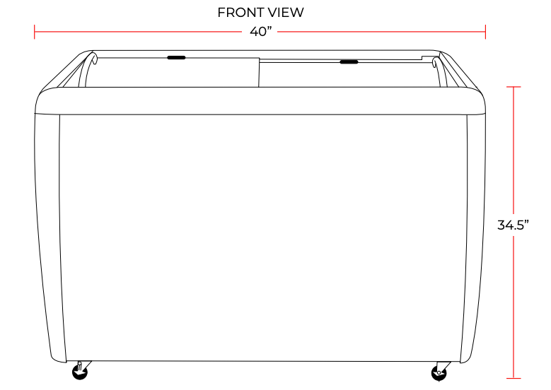 Coldline RI360 50" Flat Sliding Glass Top Lid Chest Freezer, 13 Cu. Ft.