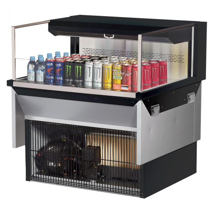 Turbo Air TOM-36L-UF-W(B)-1SI-N 34-3/4" Low Profile Open Display Merchandiser, European Straight Style, , 4.6 Cu. Ft.