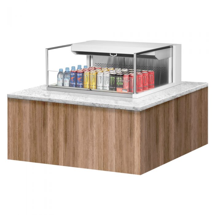 Turbo Air TOM-36L-UF-W(B)-1SI-N 34-3/4" Low Profile Open Display Merchandiser, European Straight Style, , 4.6 Cu. Ft.