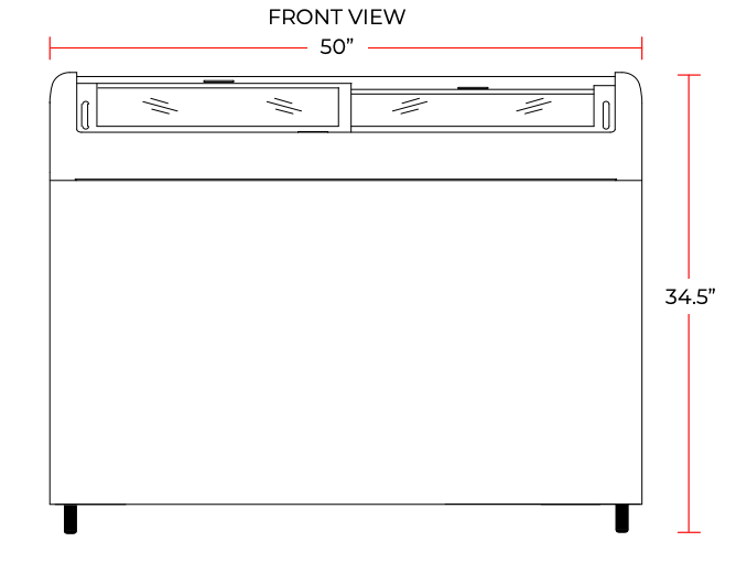 Coldline XS360 50" Curved Glass Top Display Ice Cream Freezer, 13 Cu. Ft.