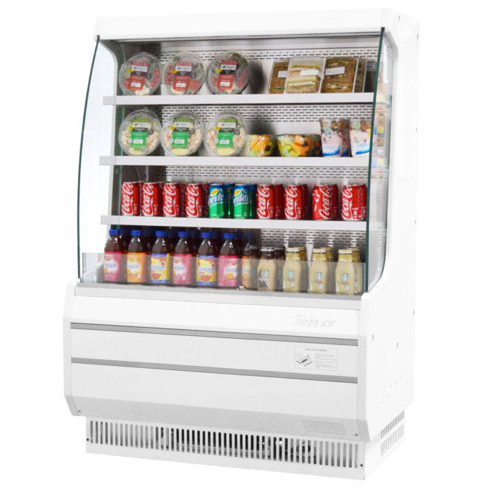 Turbo Air TOM-40MW(B)-N 39" Vertical Open Display Merchandiser, Medium Height, White or Black, 8.3 Cu. Ft.