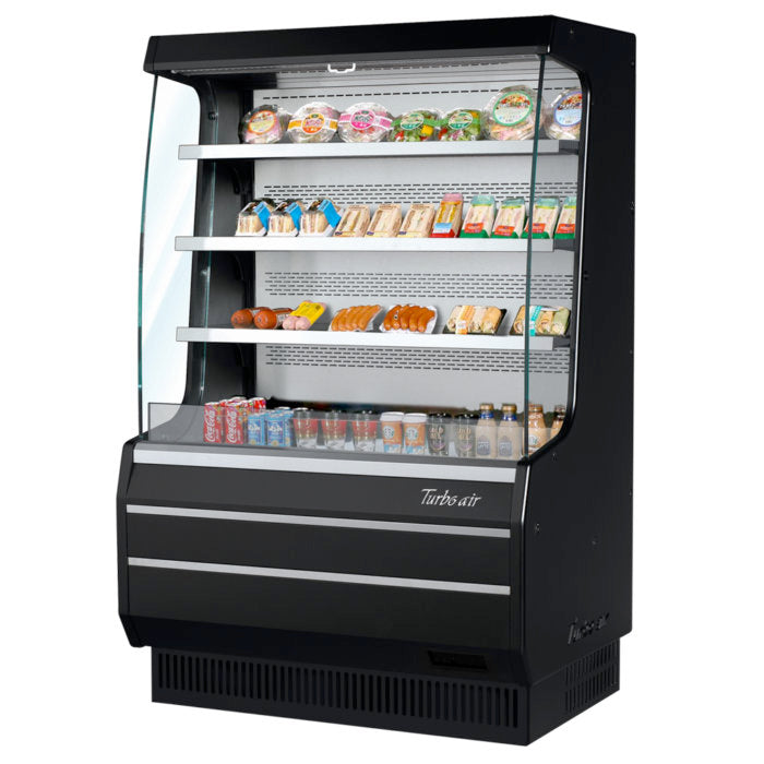 Turbo Air TOM-40MW(B)-N 39" Vertical Open Display Merchandiser, Medium Height, White or Black, 8.3 Cu. Ft.