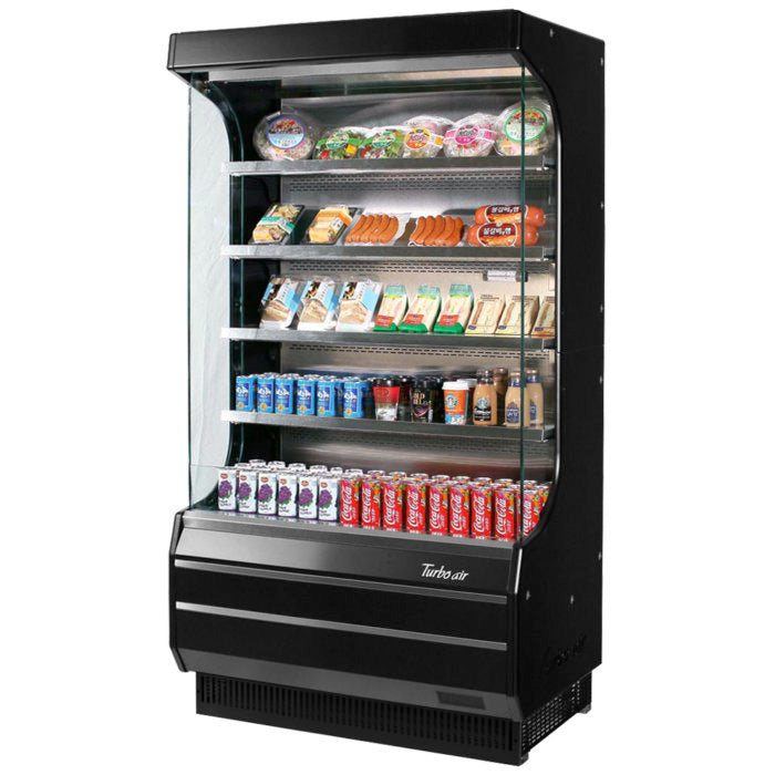 Turbo Air TOM-40W(B)-N 39" Vertical Open Display Merchandiser, Full Size, White or Black, 12.5 Cu. Ft.
