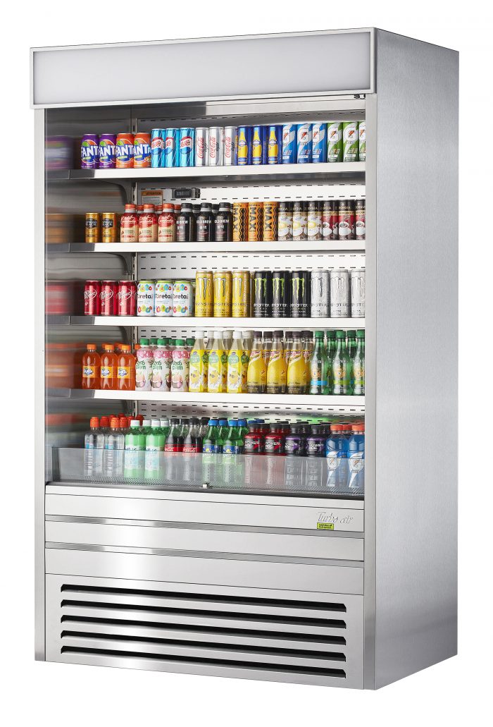 Turbo Air TOM-48ES-N 48"Vertical Air Curtain Open Display Merchandiser, Stainless steel, 24.1 Cu. Ft.