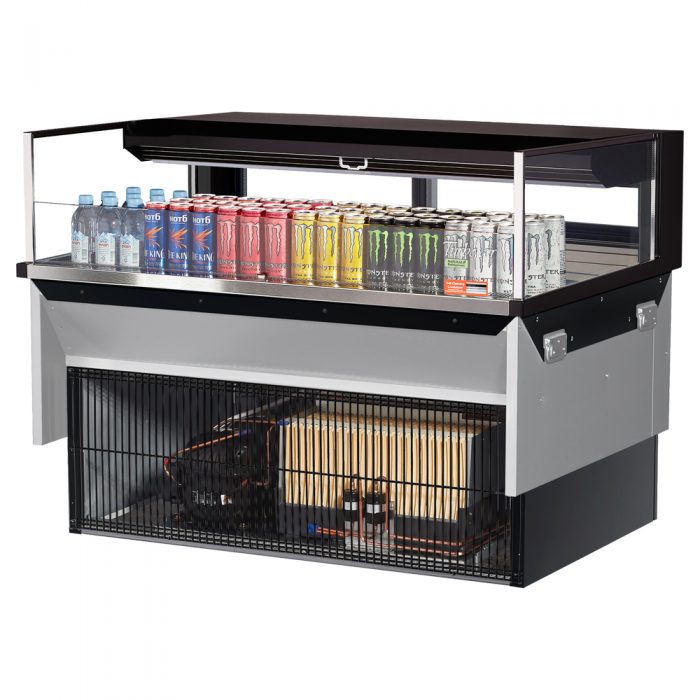 Turbo Air TOM-48L-UFD-W(B)-1SI-N 46-3/4" Low Profile Drop In Open Display Merchandiser, European Straight Style, 6.3 Cu. Ft.