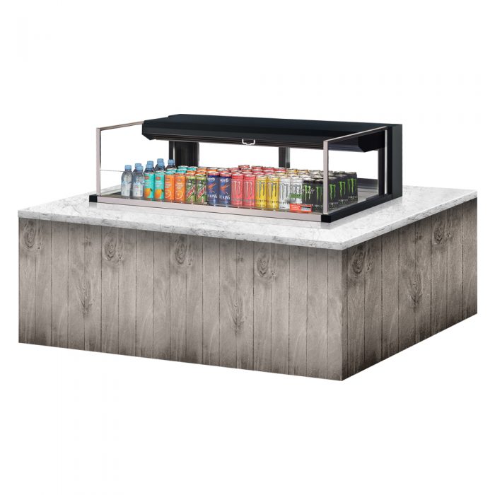 Turbo Air TOM-48L-UFD-W(B)-1SI-N 46-3/4" Low Profile Drop In Open Display Merchandiser, European Straight Style, 6.3 Cu. Ft.