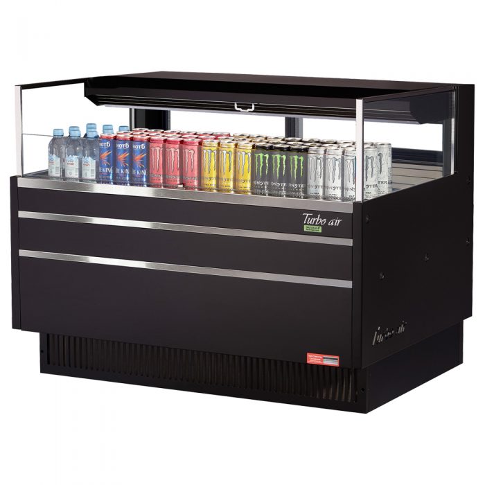 Turbo Air TOM-48L-UFD-W(B)-1S-N 46-3/4" Low Profile Open Display Merchandiser, European Straight Style, 6.3 Cu. Ft.