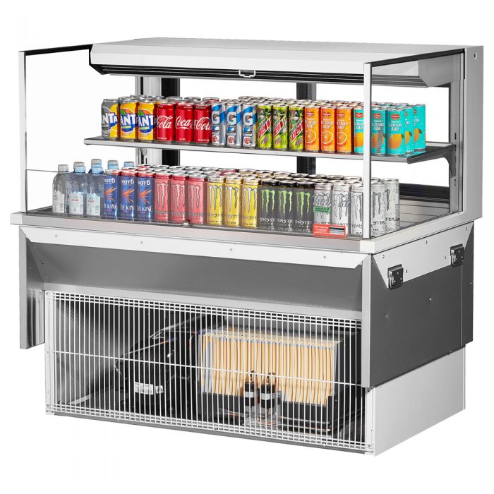 Turbo Air TOM-48L-UFD-W(B)-2SI-N 46-3/4" Low Profile Drop In Open Display Merchandiser, 1 shelf, European Straight Style, 10.2 Cu. Ft.