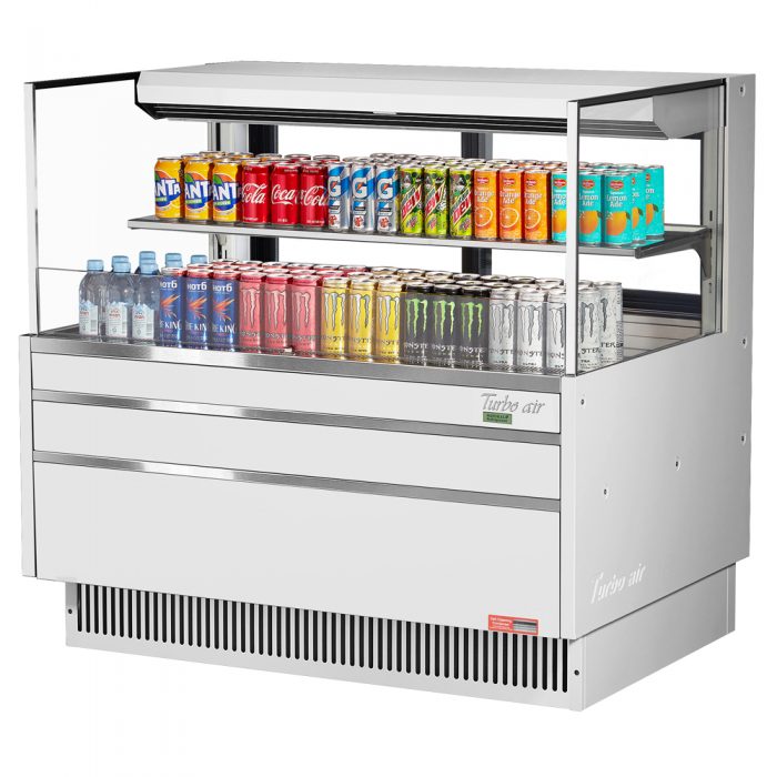 Turbo Air TOM-48L-UFD-W(B)-2S-N 46-3/4" Low Profile Open Display Merchandiser, 1 shelf, European Straight Style, 10.2 Cu. Ft.