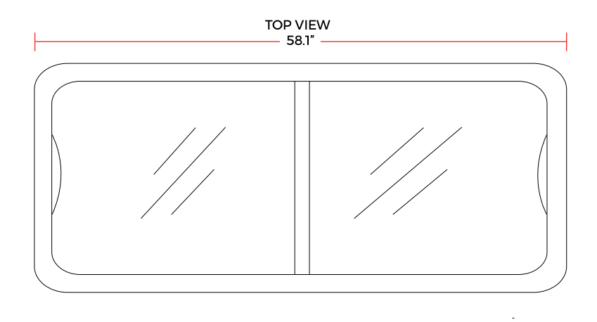 Coldline XS500YX 58" Curved Glass Top Display Ice Cream Freezer with LED and 5 Baskets