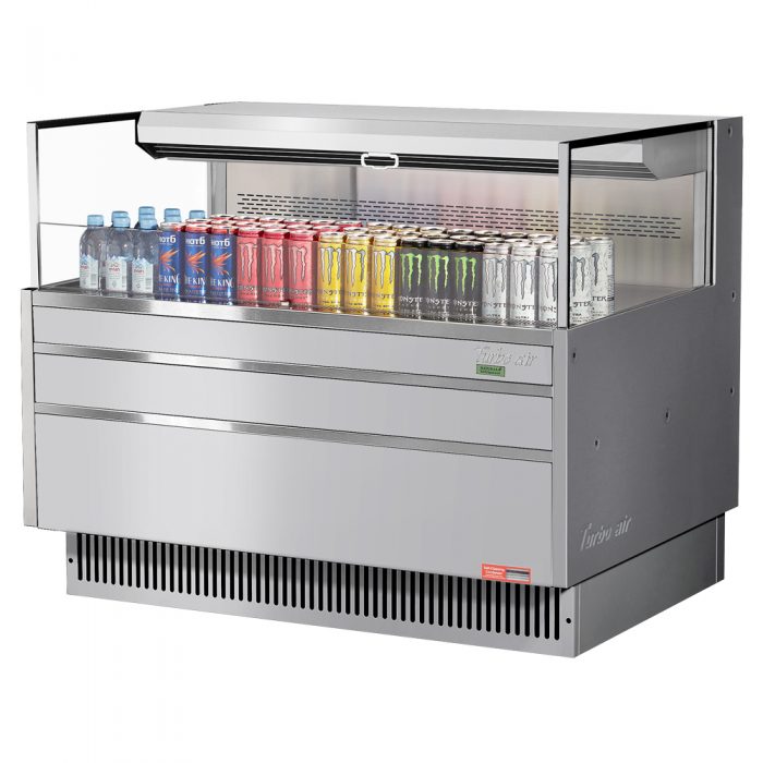 Turbo Air TOM-48L-UF-S-1S-N 46-3/4" Low Profile Open Display Merchandiser, European Straight Style, Stainless Steel, 6.3 Cu. Ft.