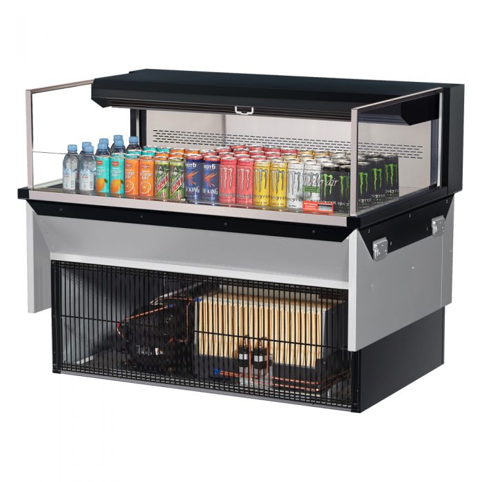 Turbo Air TOM-48L-UF-W(B)-1SI-N 34-3/4" Low Profile Drop In Open Display Merchandiser, European Straight Style, 6.3 Cu. Ft.